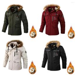 Men's Jackets Washable Casual Coat Long Sleeves Cold Proof Comfortable Outdoor Winter Thick Windbreaker