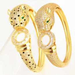 Designer artier Bangle for women and men New Exquisite Full Diamond Leopard Womens Bracelet with High Colour Protection Copper Plated 18K Gold Pers With Original Box