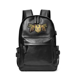 2023 New Men's Backpack Embroidery Pattern Personalized Fashion Brand Backpack College Student Schoolbag Computer Backpack Tide 231030