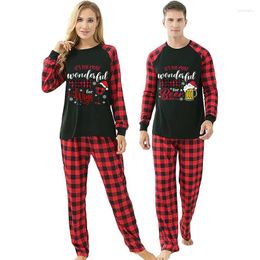 Women's Sleepwear Christmas Couple Pajamas Matching Sets It's The Wonderful Time Loungwear White Set