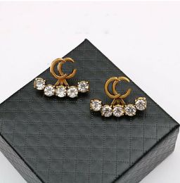 Famous Designer Stud Earring Classic Double Letter Stud For Women Girl Party Gift Jewellery Accessory High Quality 20Style