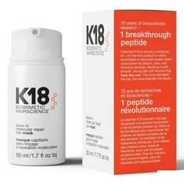 Shampoo Conditioner K18 Leave In Molecar Repair Hair Mask 50Ml Treatment To Damaged 4 Minutes Reverse Damage From Bleach Nourishing Dh89Y