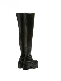 Boots Autumn and Winter Womens Long British Style Thick Sole High Sleeve Elastic Knight Trendy Shoes 231030