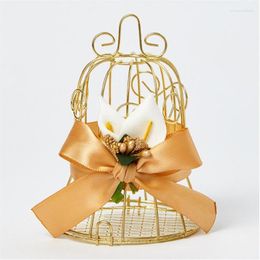 Gift Wrap Mini Metal Gold Tinplate Bird Cage Candy Boxes Baby Shower Favor Box For Guests Wedding Decorations Party Birthday Souvenir