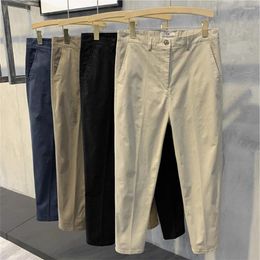Men's Jeans Spring/Summer 9/9 Pants Solid Loose Casual Suit Korean Version Tapered Slim Fit Feet