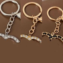 Brand Name Keychain Luxury Mens Ladies Keyring Gold Plated buckle Letter Keychain Ladies portachiavi Charm Car leather Classic keychain designer