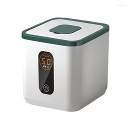 Storage Bottles 1 Piece Kitchen Contain Rice Grain Box Moisture-Proof Nano Insect-Proof Sealed Pet Food Container White Green