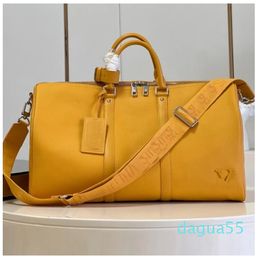 latest top original single luggage turmeric three-color shoulder luxury designer handbag genuine leather men and women capacity