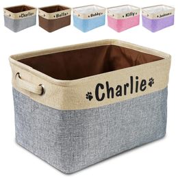 Dog Apparel Personalised Toy Basket No Smell Storage Box Free Print Name Baskets For Dogs Clothes Shoes Pet Accessories With