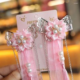 Hair Clips Chinese Handmade Decor Accessories Japanese Style Pearl Flower Hairpin Vintage Tassel Clip Classical Metal Headdress