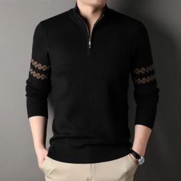 Men's Sweaters Autumn Winter Men's Long Sleeve Top Shirt Fashion Youth Sweater Sleeve Colour Matching Top Grey Black Dark Green-Sizes S-4XL 231030