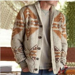 Erkek Sweaters Sıradan Paltolar Men Sweater Hırka Uzun Kollu Tek Göğüslü Örgü Örgü Örgü Kış Kıyısı Konforlu 4xl