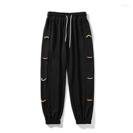 Men's Pants Men's Hong Kong Wind Autumn Style Defends Trousers Casual To Tie Foot Tide