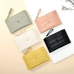 Card Holders Women PU Leather Wallet Female Stone Pattern Small Purse Zipper Coin Pocket Short Money Change Mini Lady