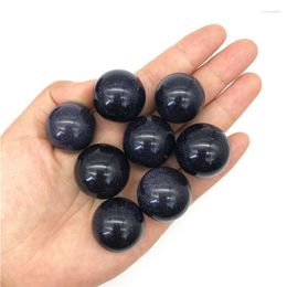 Decorative Figurines Beautiful 1PC 24-26mm Natural Blue Sandstone Quartz Crystal Sphere Ball Healing Decor Crystals