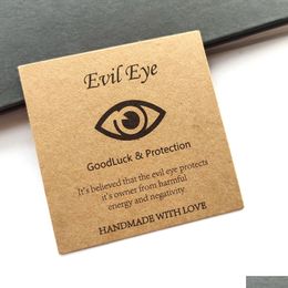 Tags Price Card 100Pcs Handmade The Evil Eye Design Packaging Paper Good Luck Protection Friendship Bracelet Jewellery Drop De Dhgarden Dhho2