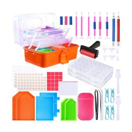 Accessories Three Layer Toolbox Diamond Painting Bottles Storage Boxes Container to Work Beads Art Pen Box Organisation Brushes 231027