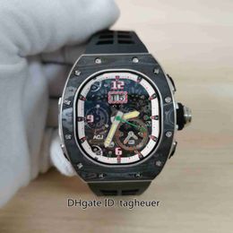 SUPER Factory Mens Watch Top Quality Watches 42mm x 50mm RM62-01 Tourbillon Vibrating Alarm Carbon Fiber NTPT Watches Mechanical Automatic For Men's Wristwatches