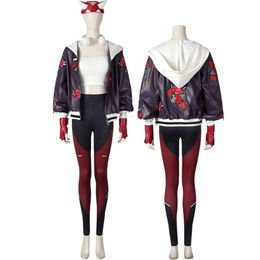 Cosplay Halloween Carnival Custom Made Hot Game OW Kiriko Cosplay Rose Jacket Player Outfit Fancy Costume