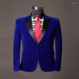 Men's Suits Men's & Blazers Arrival Blue Shawl Collar One Button 2 Pieces Tailored Bridegroom Wedding Tuxedos Slim Fit Dinner Party