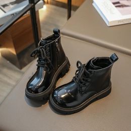 Boots Children's Winter 2023 Fashion British Style Girls For Kids Causal Versatile Black Non-slip Boys Cotton