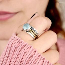 Cluster Rings Boho Vintage Tibetan Silver For Women Girl Bijoux Wedding Jewellery Gift Jz737