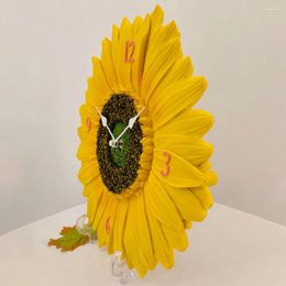 Wall Clocks Clock Garden Round Office Decore Home Minimalist Kitchen Retro Sunflower Mute Decorative