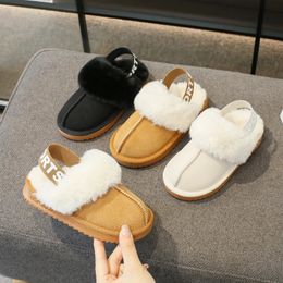 Boots Kids Slippers Girls Casual Shoes 2023 Boys Elastic Band Platform Children Plush Winter Flats Breatheable Simple Korean 231030