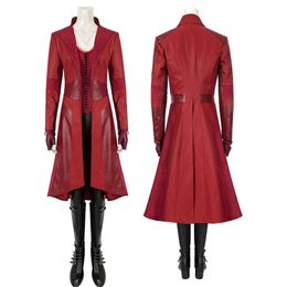 Cosplay Halloween Civil War Wanda Cosplay Scarlet Costume Adult Women Outfit Party Full Props Suit With Boots