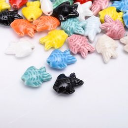 10/20/30pcsOcean fish Mix Colour Ceramic Beads Porcelain 16*19mm Loose Bead For Jewellery Making Necklace Accessories Wholesale Fashion JewelryBeads Jewellery