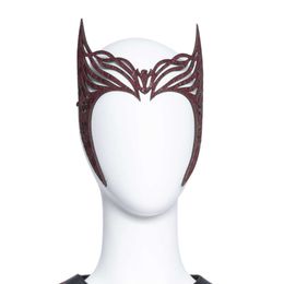 Superheroine Scarlet Cosplay Witch Headwear Wanda in the Multiverse of Madness Costume Mask Red Tiara Superhero Headgear