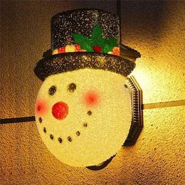 Decorative Objects Figurines Christmas EVA Large Particle Snowman Porch Lampshade Wall Lamp Night Glow Elderly Outdoor Decoration 231030