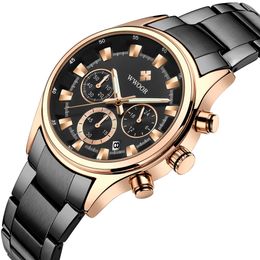 Classic Automatic Men's Fashion Quartz Analog Digital GMT Backlight Nylon Alloy Stainless Steel Rose Gold Medium Wristwatch Timepiece