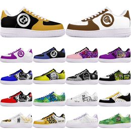 DIY shoes winter beautiful black autumn mens Leisure shoes one for men women platform casual sneakers Classic cartoon graffiti trainers Glossy sports 50024