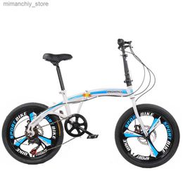Bikes 20 Inch Bicycle Foldable Bike Wear Resistant Tyre Comfortable Seat Smooth The Axle High Carbon Steel Frame Cycling Q231030
