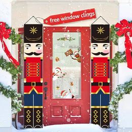 Christmas Decorations Merry Christmas Door Porch Banner Sign Christmas Decorations For Year Nutcracker Soldier Banner Hanging Ornaments Door Decor 231027