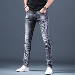 Men's Jeans Men's Fashion 2023 Street Smoky Grey Cowboy Denim Pants Small Feet Brand Korean Trend Casual Teenagers Pencil Trousers