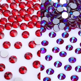 Nail Art Decorations SS3-SS50 Dark Siam Non Fix Rhinestones Sliver FlatBack Glitter Crystal AB Strass Stone For Deco DIY Accessory