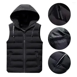 Men's Vests Male Work Waistcoat Fluffy Filling Autumn Winter Men Vest Jacket Windproof Zipper Sleeveless Coat