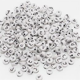 CHONGAI 300Pcs Round Acrylic Arabic Alphabet Letter Loose Beads Mix letters For Jewellery Making DIY Beads Accessories 4X7mm Y200730243R