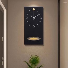 Wall Clocks Elegant Home Clock Decoration Number Art Unique Round Living Room Pieces Gift Wood Hand Black Wanduhr Decor