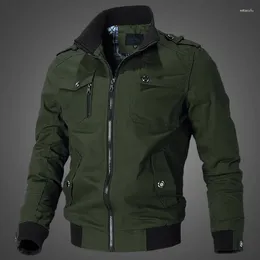 Men's Jackets Army Green Jacket Trendy Korean Fashion Casual Overcoat Slim Fit Work Daily Outerwear