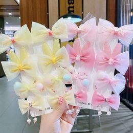 Hair Accessories Adorable Cartoon Headdress Lace Mesh Headwear Bow Tie Girl Clip Accessory Korean Style Hairpin Children Barrettes