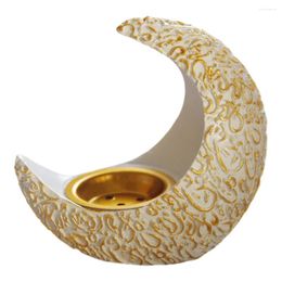 Fragrance Lamps 1PC Resin Decorative Aroma Stove Middle East Arab Crescent Shape Censer (White)