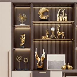 Dekorativa föremål figurer Heminredning Tillbehör Djurfigurer Golden Ornament Abstrakt konst Modernt vardagsrum Luxury de DHWHD