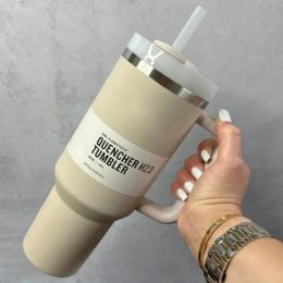 Ready To Ship Quencher Tumblers H2.0 40oz Stainless Steel Cups Silicone handle Lid Straw 2nd Generation Car mugs Water Bottles 1030