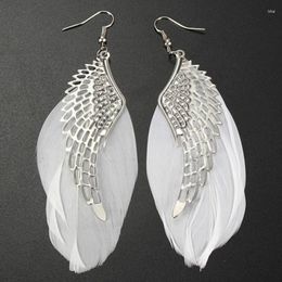 Dangle Earrings Angel Metal Wing Bohemian Handmade Exquisite Ornaments Vintage Feather Long Drop Jewelry Bijoux Fashion Trinket