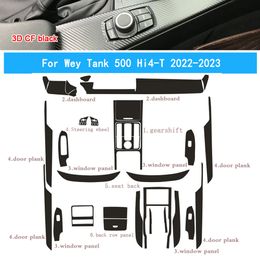 For Wey Tank 500 Hi4-T 2022-2023 Interior auto Car Steering wheel Carbon Fibre Stickers Decals Car styling Accessorie