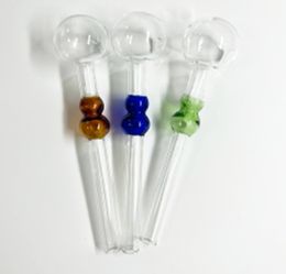 3 Colour Glass Pipes Pyrex Smoking Handle Pipes oil burner tube