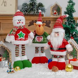 new Christmas decoration telescopic dolls, Santa Claus, snowman, elk,Christmas children gift hotel mall window decoration